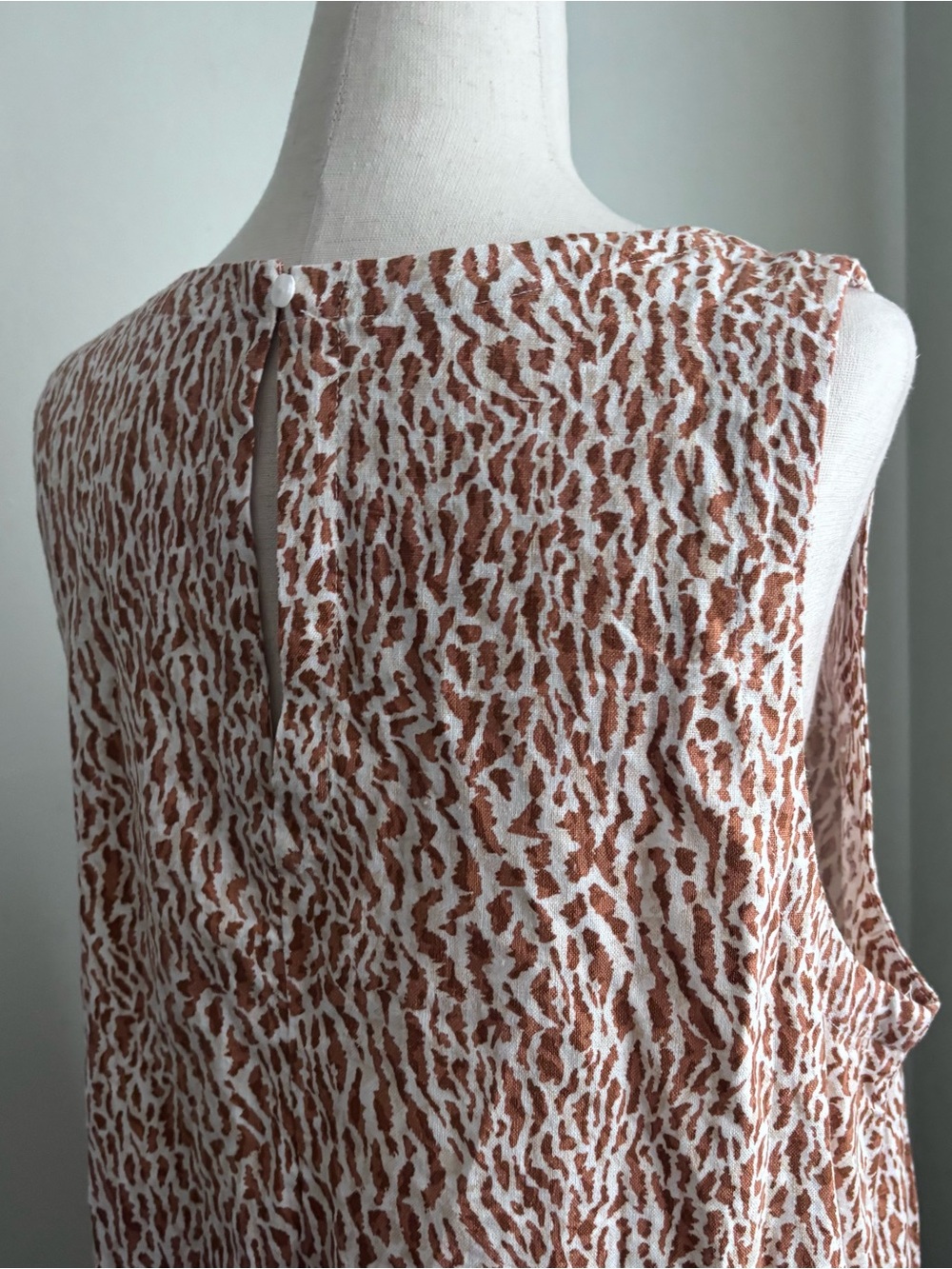 Old Navy Sleeveless animal Printed Shift Dress linen blend size L nwt - Picture 3 of 5